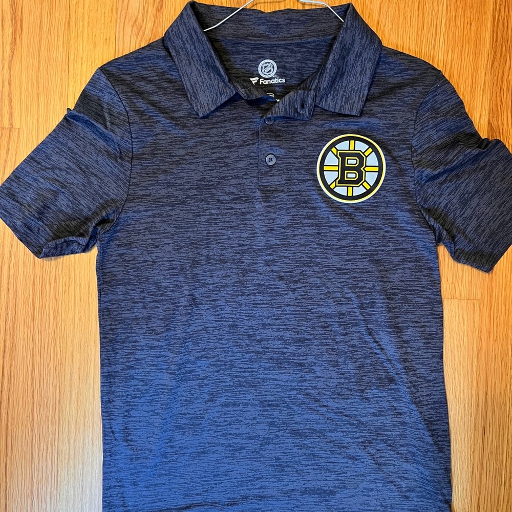 Fanatics Gray Polo Shirt with Boston Bruins Logo